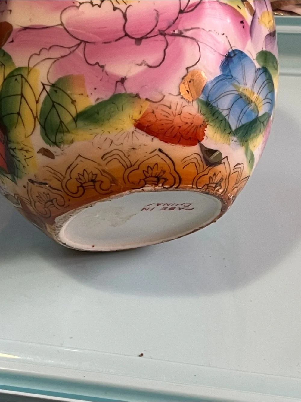 Hand-Painted Floral Ceramic Vase — Multicolor Accent